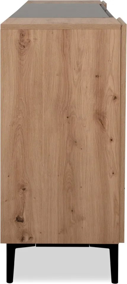 Široká komoda so zásuvkami Nola, dub artisan/čierna