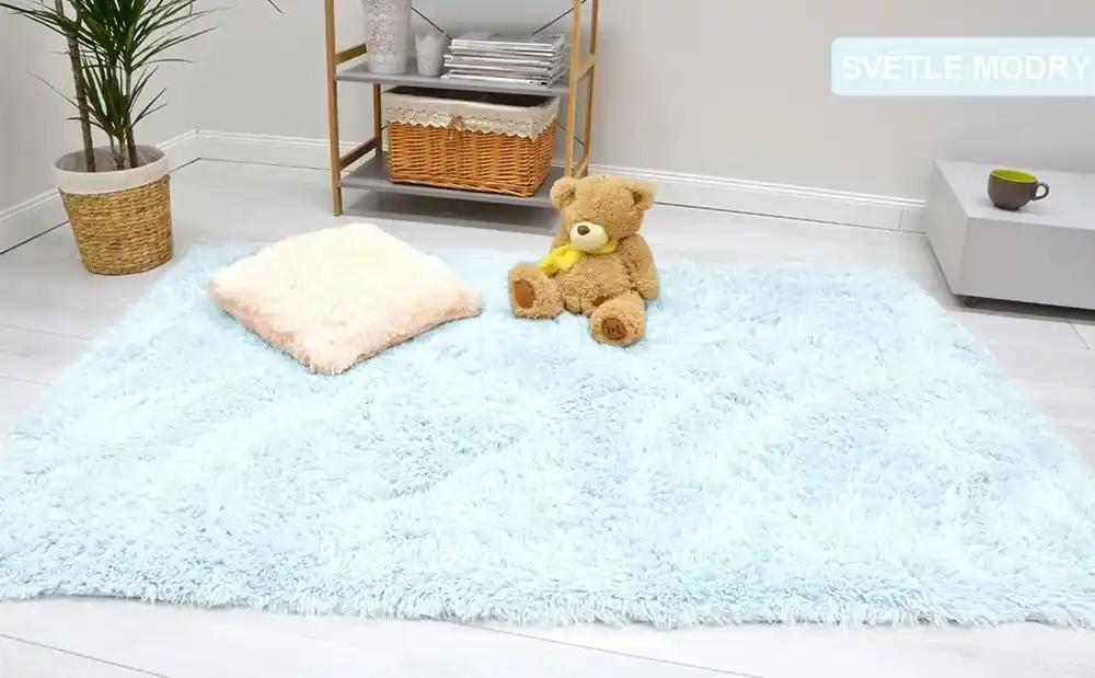 MAXMAX Detský plyšový koberec MAX SVETLO MODRÝ | BIANO