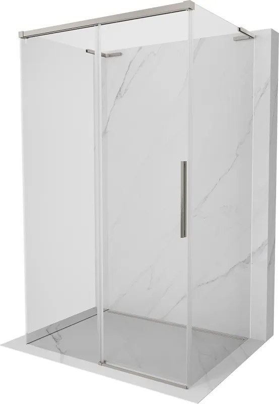 Mexen Rox-3SL, 3-stenný sprchový kút 120 x 90 cm, 8mm číre sklo, oceľový profil, 8C2L-120-090-97-00-3S
