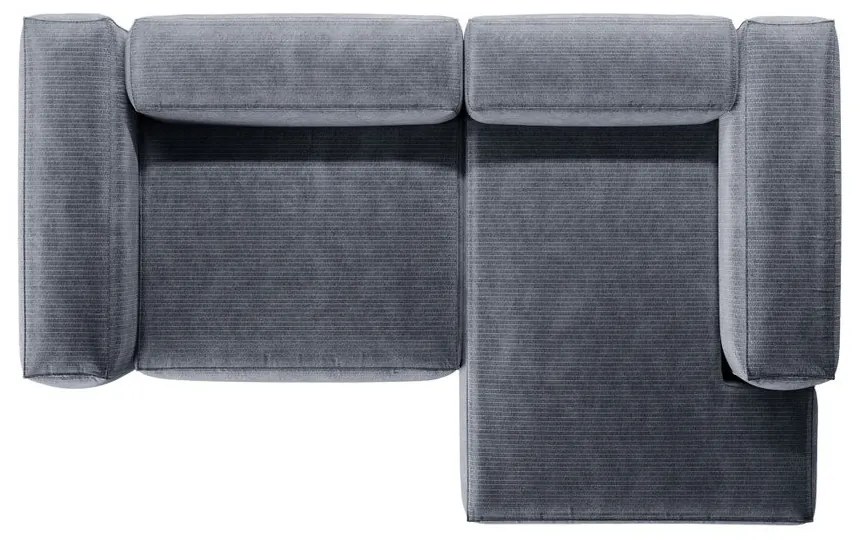 Sivomodrá menčestrová rohová pohovka (pravý roh/s leňoškou) Bergamo – Cosmopolitan Design