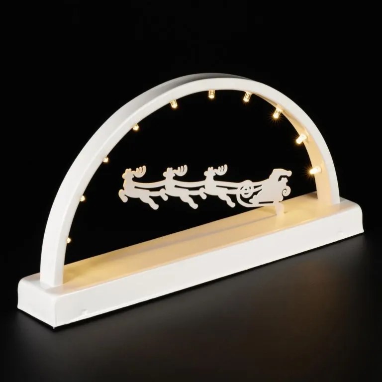 Kovový svetelný oblúk, teplé biele, 10 LED, časovač