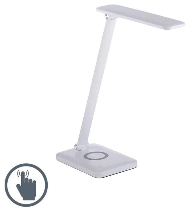 Dizajnová stolná lampa biela vrátane LED s dotykovým stmievačom - Tina