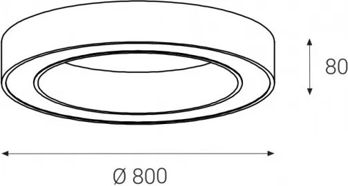 Stropné svietidlo prisadené LED2 SATURN 80, B 80W Farba svetla: 3.000K