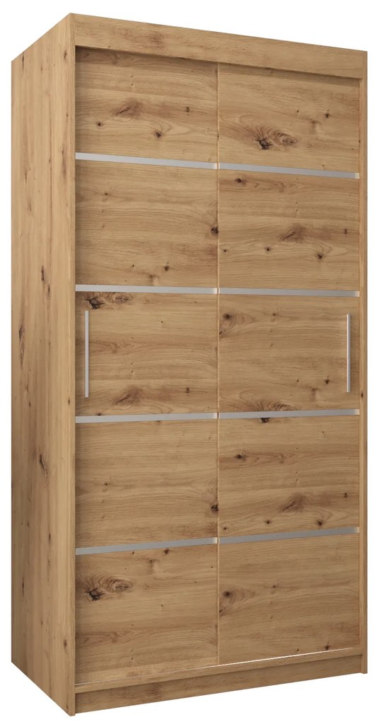 Šatníková skriňa 100 cm Verika 1 100 (dub artisan). Akcia -51%. Vlastná spoľahlivá doprava až k Vám domov. 1063672