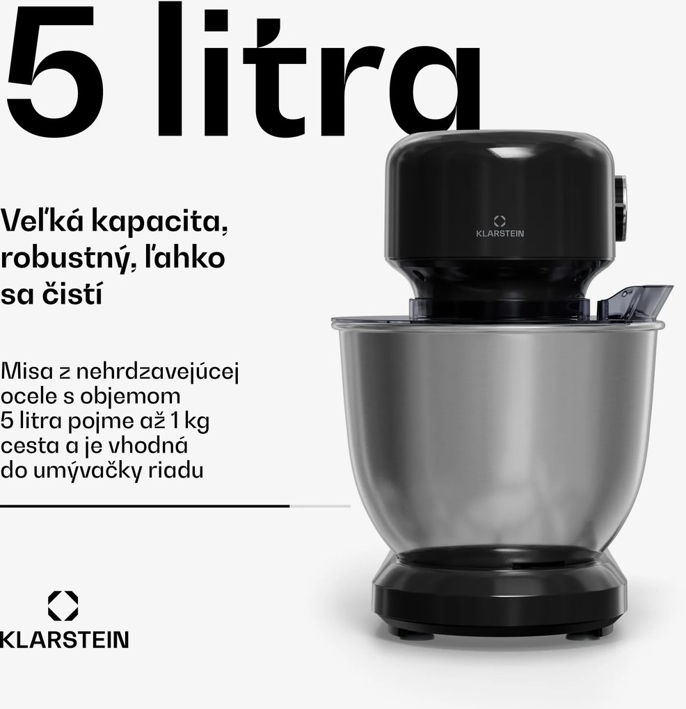Klarstein Bella Evo kuchynský robot | planetárny miešací systém | 3 miešacie nadstavce | 1500 W | 5 l