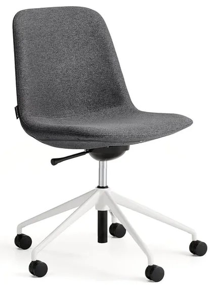 Stolička LANGLEY, nízky sedák, s kolieskami, biela/antracit