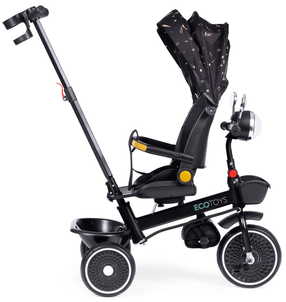Detská trojkolka s otočným sedadlom čierna ECOTOYS