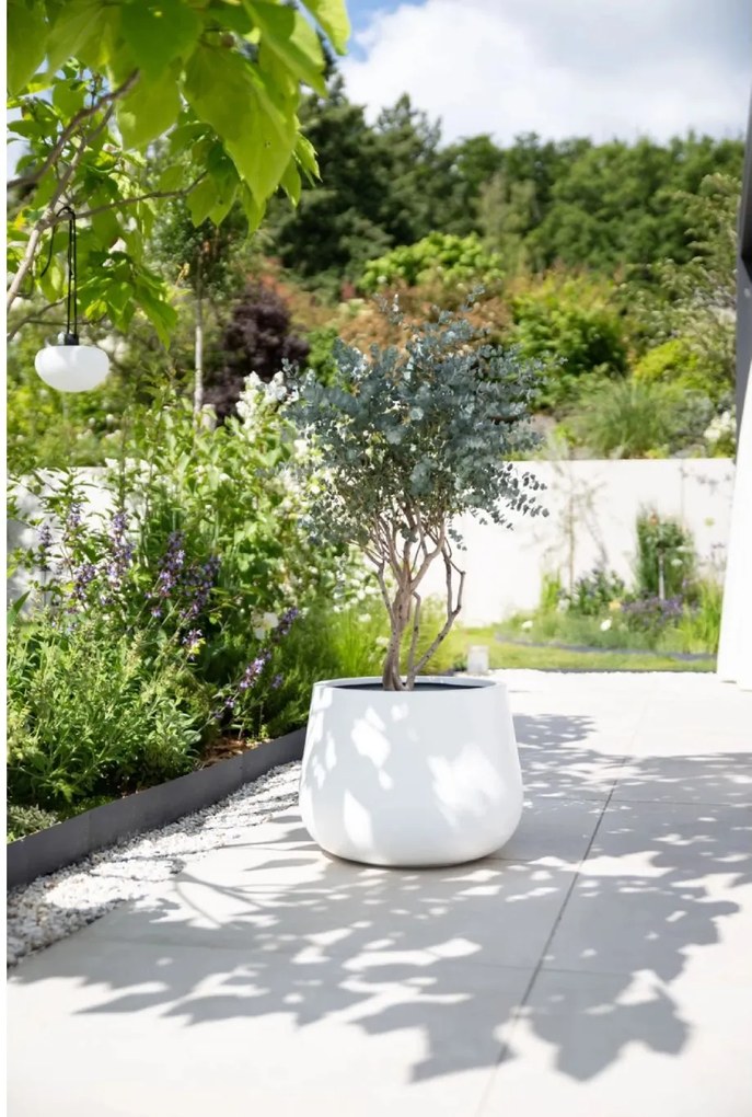 Izbový kvetináč GIRAR, sklolaminát, priemer 42 cm, biely