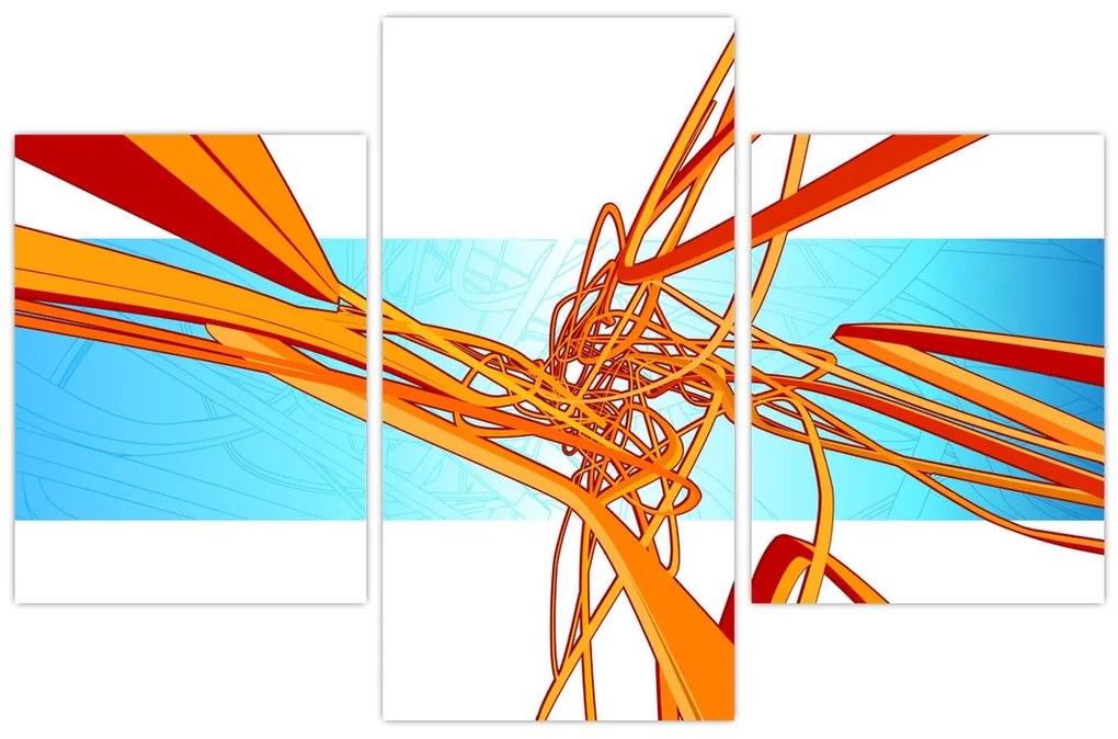 Obraz - Prepletené čiary, abstrakcie (90x60 cm)