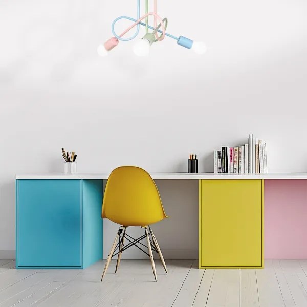 Prisadený luster OXFORD 3xE27/15W/230V zelená/ružová/modrá