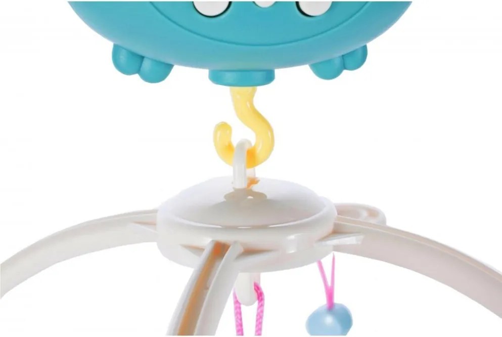 LEAN Toys Modré medvedíky - detský kolotoč s hrkálkou