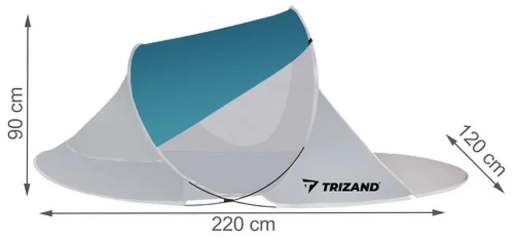 Plážový stan SUNSHADE 120x220 cm, modro-biely