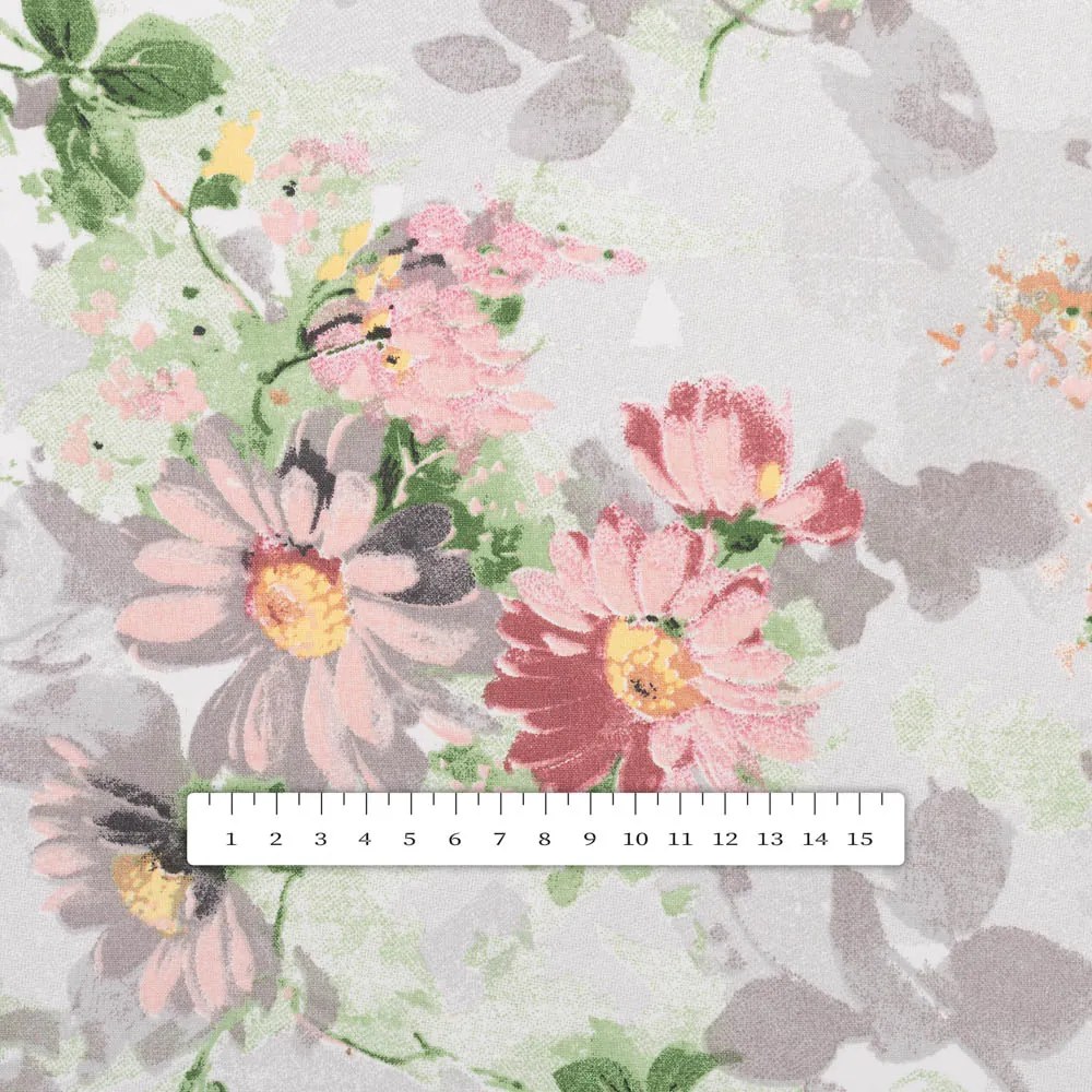 Biante Bavlnený obdĺžnikový obrus Sandra SA-704 Maľované ružovo-červené kvety na sivom 120x160 cm