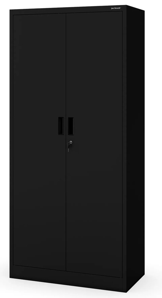Kovová kancelárska skriňa so 4 policami, čierna, 1750x800x400 mm: JAN Compact