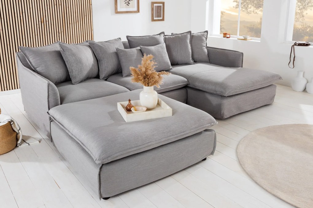 Taburetka Heaven 100cm sivá bielizeň