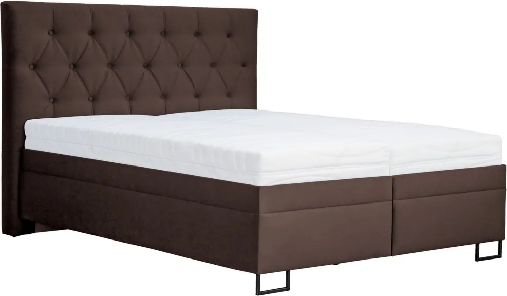 Posteľ Amy 180x200 cm, tmavo hnedá látka