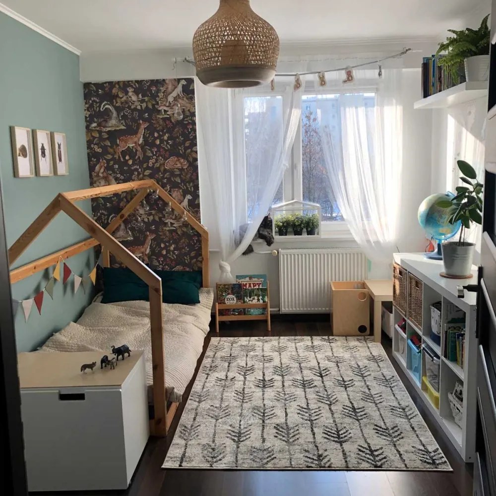 Tapeta roztomilé lesné zvieratá tmavá 280x100cm