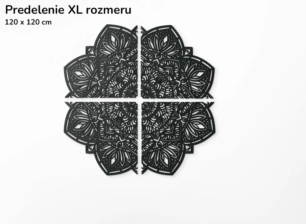drevko Drevená mandala Kvet života Rozmer obrazu: 120 x 120 cm, Farba dekorácie: Čierna