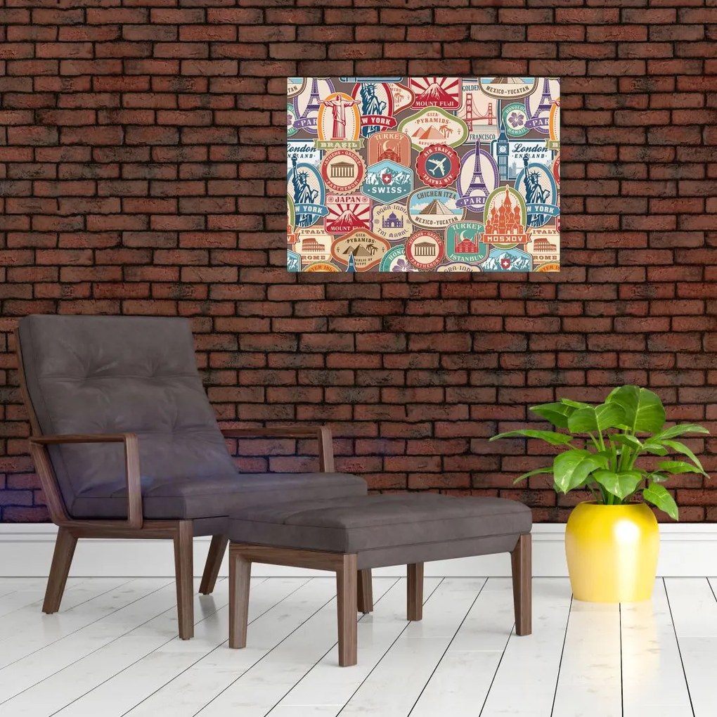 Sklenený obraz cestovateľa (70x50 cm)