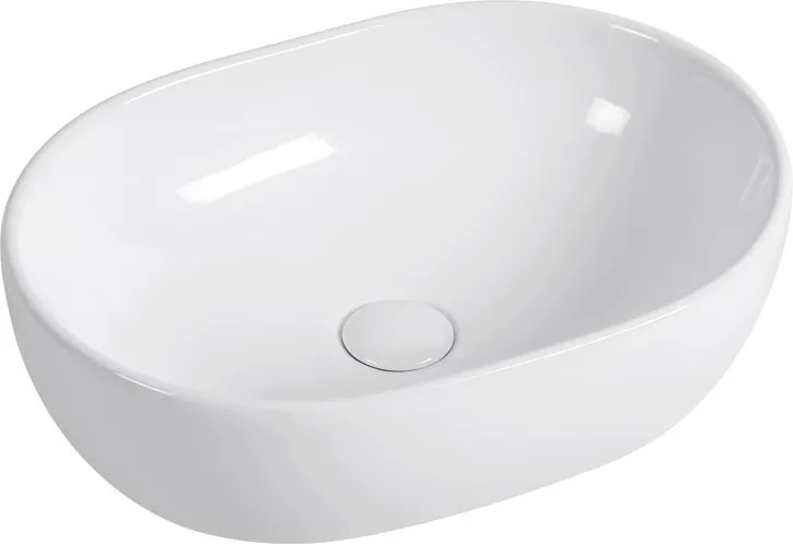 Erga Della, umývadlo na dosku 475x340x140 mm, biela lesklá, ERG-V03-DELLA48-WH