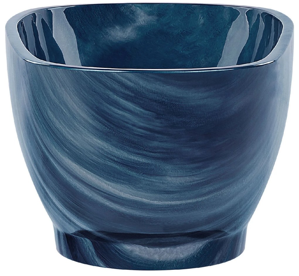 Voľne stojaca vaňa s mramorovým efektom 170 x 80 cm modrá RIOJA Beliani