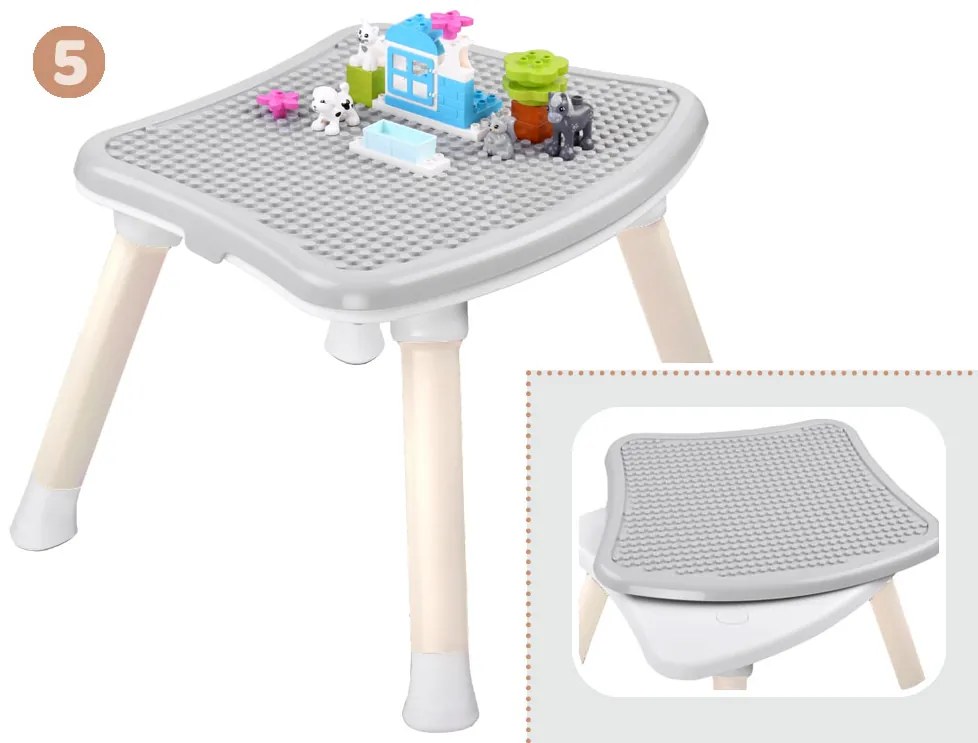 Stolička na kŕmenie Set 6v1 ZA4142 – béžová