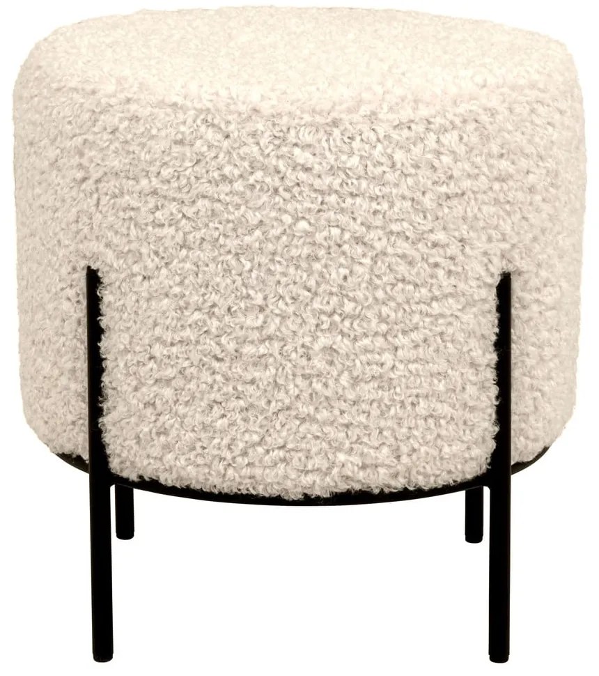 Krémovobiely taburet z umelej kožušiny Alford – House Nordic