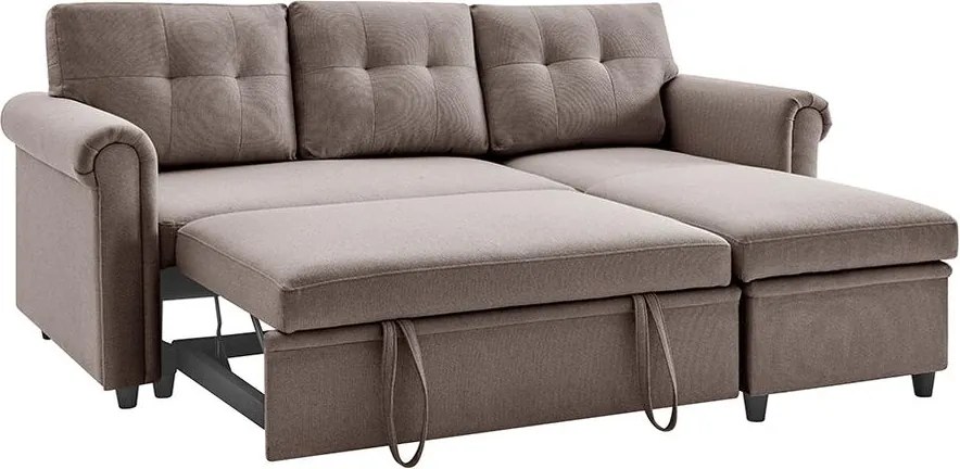 Rohová rozkladacia sedacia súprava Catini NESTA hnedá