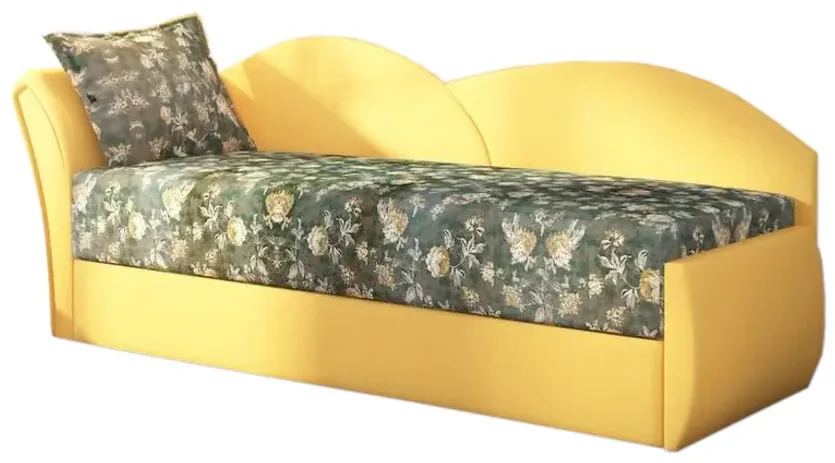 Rozkládací pohovka AGA, 200x80x75, rose + žltá (rose21/alova41), ľavá