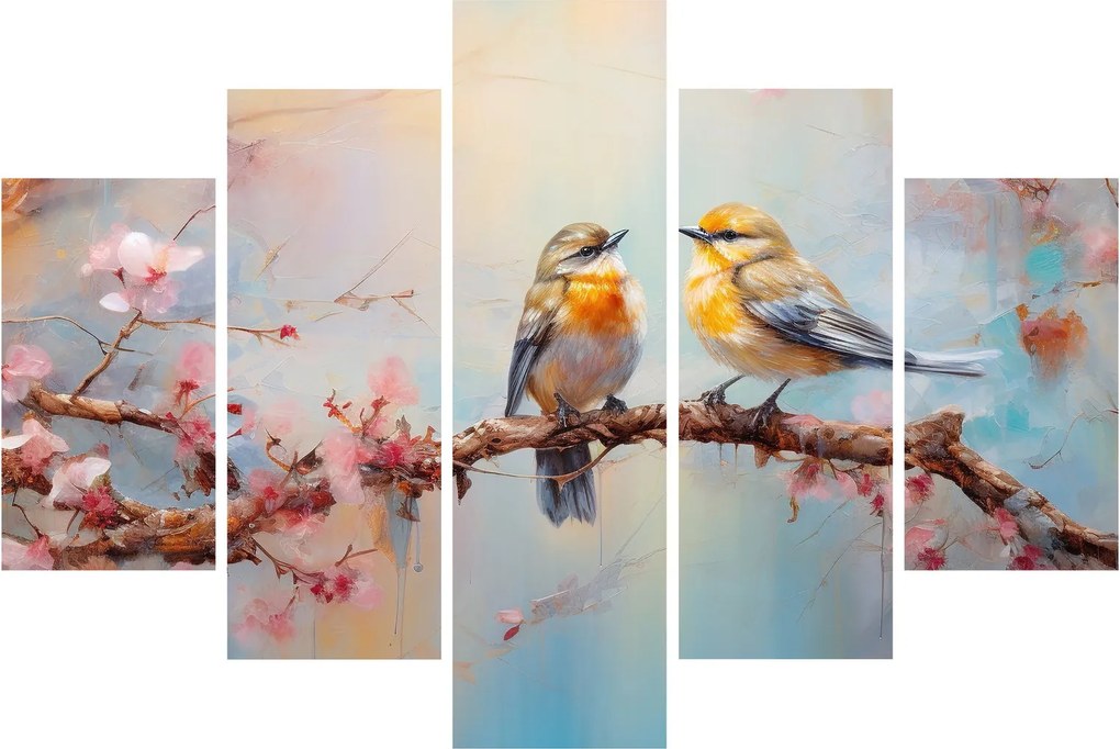 Obraz - Zamilovaní vtáčiky (150x105 cm)