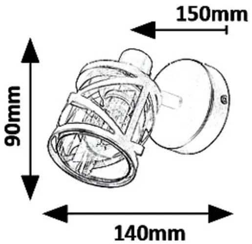 Rabalux 5335 - Nástenné bodové svietidlo OBERON 1xE14/40W/230V