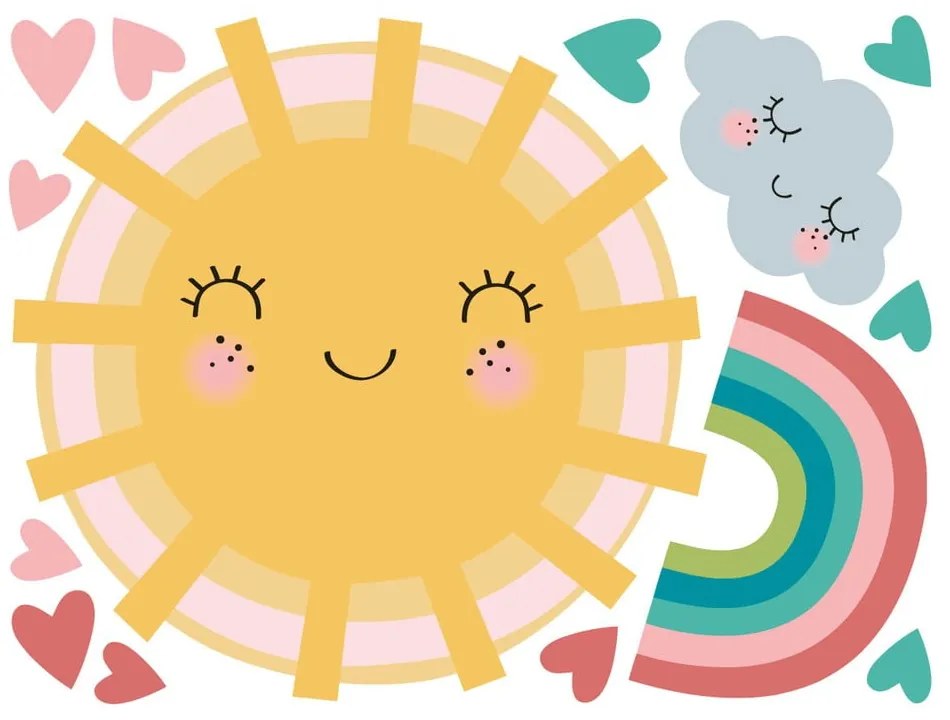 Sada samolepiek na stenu Ambiance Sun, Clound and Rainbow