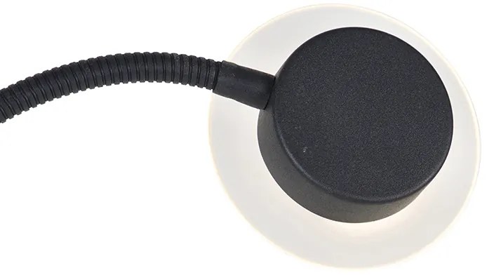 Moderná stojaca lampa čierna vrátane LED s čítacím ramenom - Chala