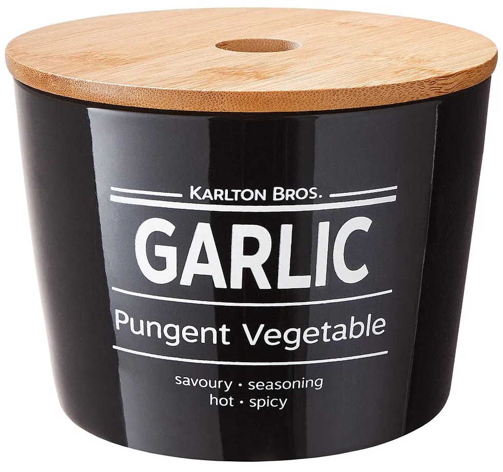 KARLTON BROS Dóza na cesnak 14 cm - čierna