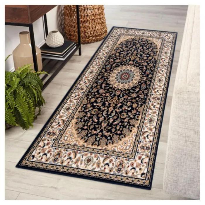 Vlnený kusový koberec Abdul čierny 160x230cm