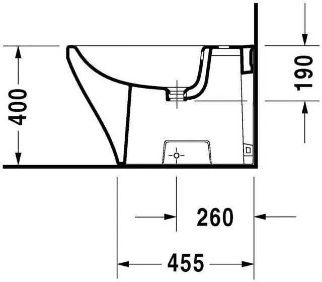 DURAVIT DuraStyle samostatne stojací bidet kapotovaný s otvorom, 370 mm x 630 mm, s povrchom WonderGliss, 22831000001