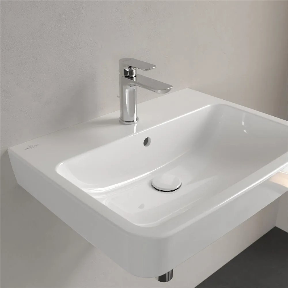 VILLEROY &amp; BOCH O.novo závesné umývadlo s otvorom (zadná a spodná strana brúsená), s prepadom, 600 x 460 mm, biela alpská, 4A416G01