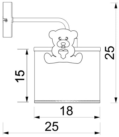 Detská nástenná lampa SWEET 1xE27/15W/230V biela/ružová/medvedík