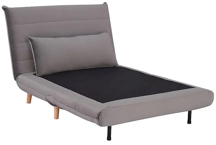 Sivé rozkladacie kreslo SPIKE VELVET