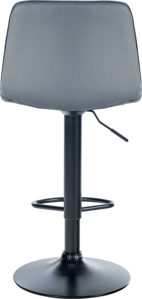 Barová stolička Lex - koženka, čierny rám - Grey