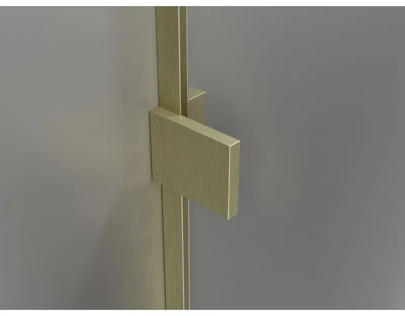 Mexen Lunar, L pravý výklopný päťuholníkový sprchový kút 100 x 80 cm, 8mm číre sklo, zlatý matný profil, 831L-100P-080L-55-00-P