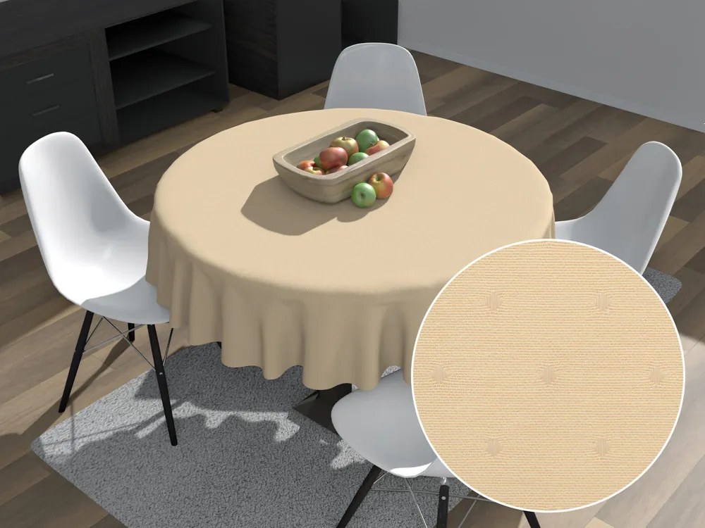 Biante Dekoračný okrúhly obrus BM-001 Nopky na svetlo žltom Ø 120 cm