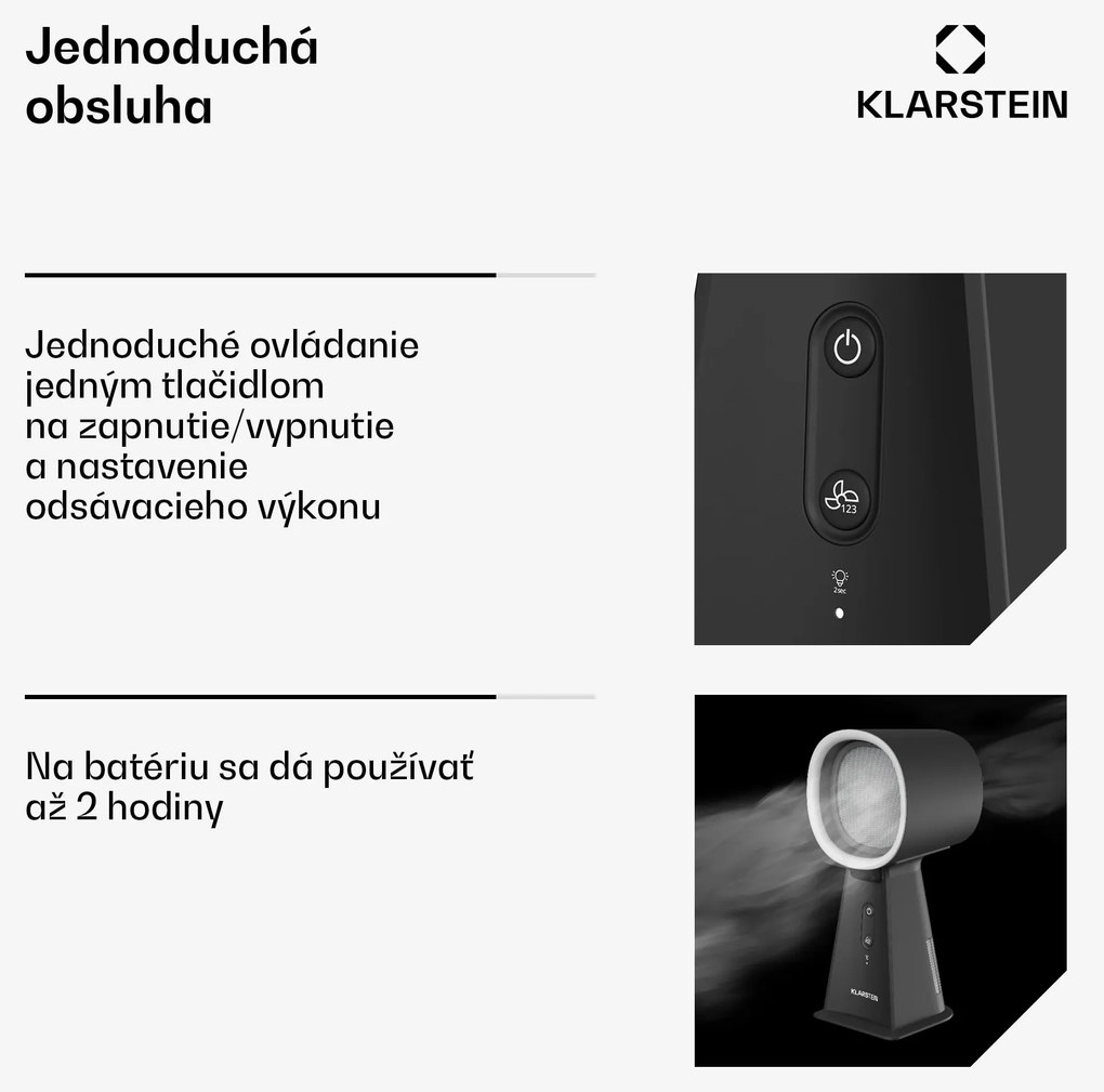 Klarstein WanderVent digestor, 200 m³/h, Kompaktný dizajn , Akumulátor