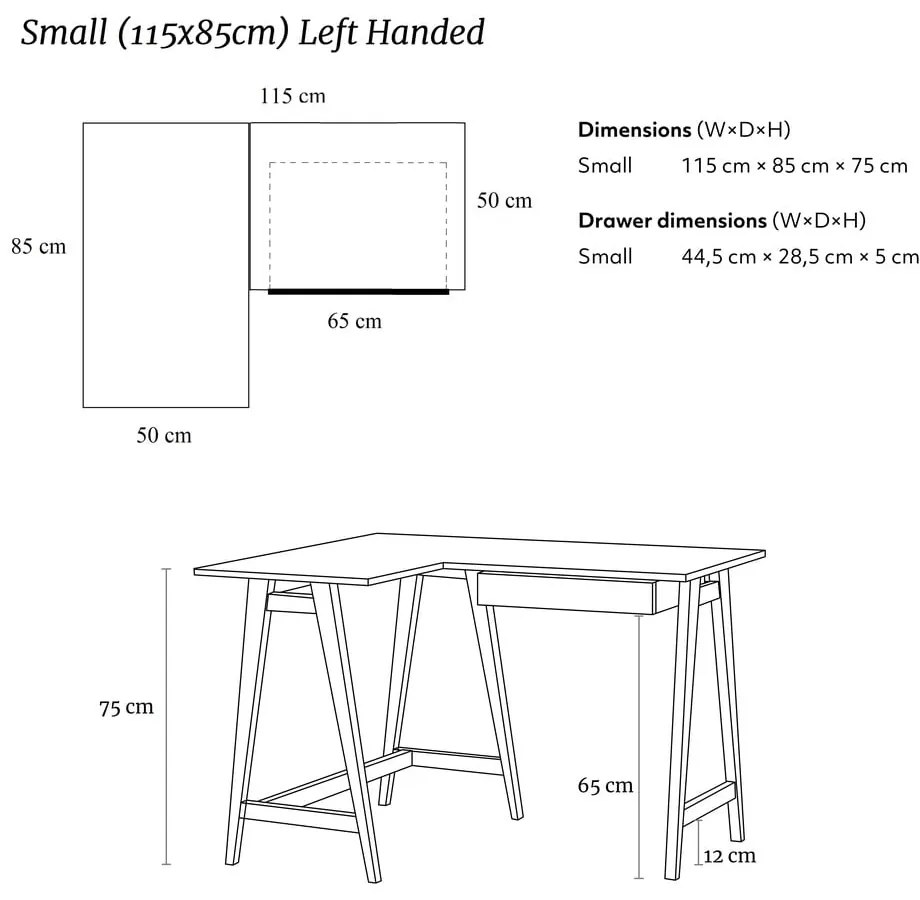Pracovný stôl 85x115 cm Luka - Ragaba