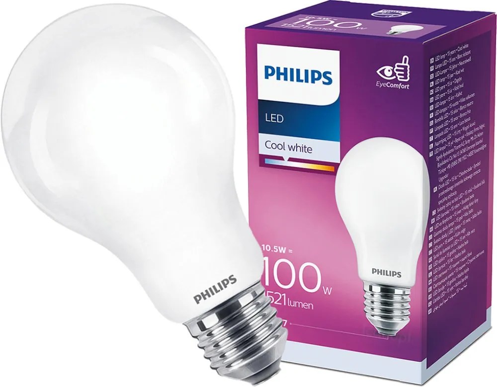 LED žiarovka E27 A60 10,5W = 100W 1521lm 4000K Neutrálna 300° PHILIPS Classic