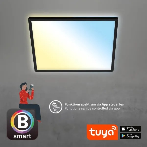 Briloner 7060-015 - SLIM LED stmievateľný panel 22W/230V 42x42 cm čierny Wi-Fi Tuya + diaľkové ovládanie