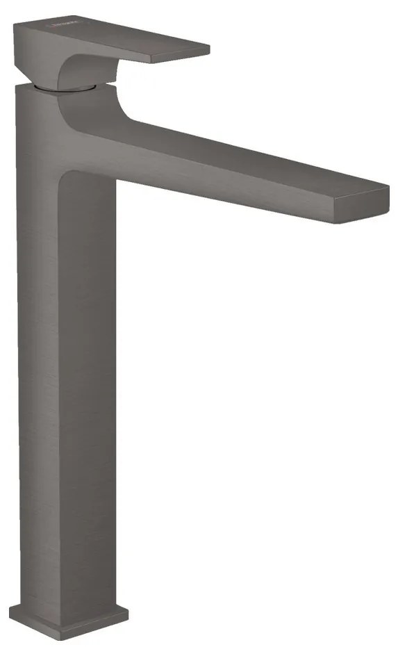 Hansgrohe Metropol, vysoká umývadlová batéria, s výpustom Push-Open, kefovaná čierna chrómová, HAN-32512340