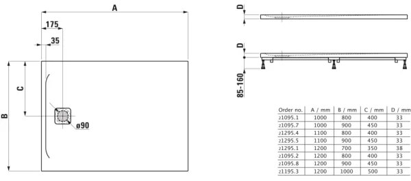 LAUFEN H2109580000001 - Obdĺžniková sprchová vanička PRO 120x90 cm marbond/biela