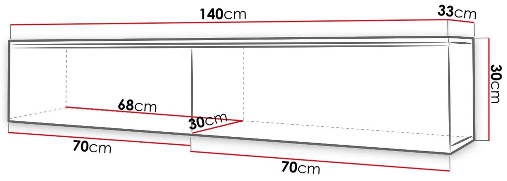 TV stolík Lancome 140, beton