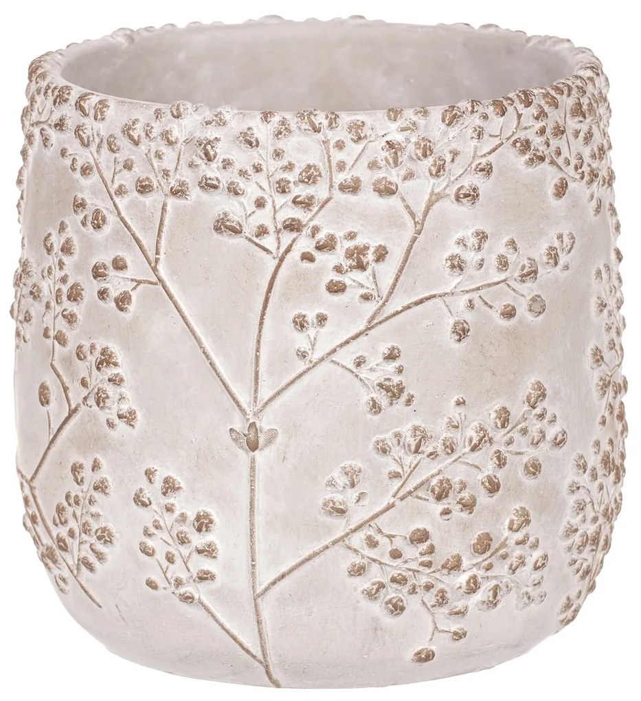 Betónový obal s dekorom gypsophily, 20 x 19 x 20 cm